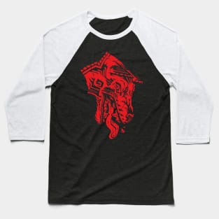Hound's Head - Red - Baseball T-Shirt